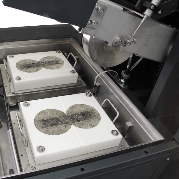 Wheel tracking test on gyratory samples in Kuwait laboratory