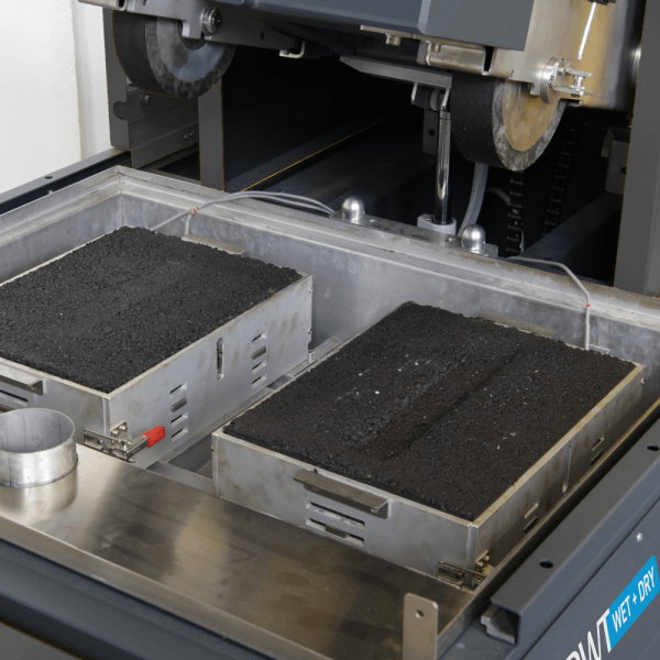 Asphalt slab moulds inside DWT Universal wheel tracker